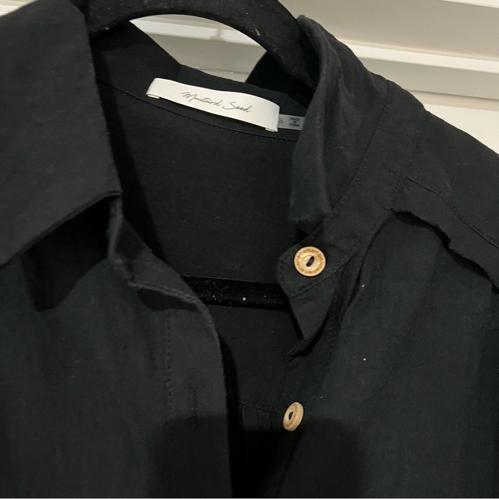 Black Mini Shirt Dress - Picture 4 of 9